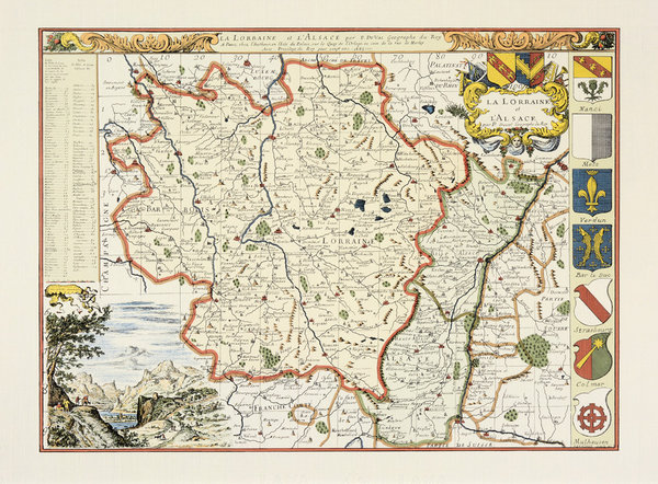 Carte ancienne de l'Alsace et de la Lorraine