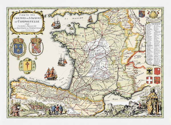 Carte illustrée St-Jacques de Compostelle